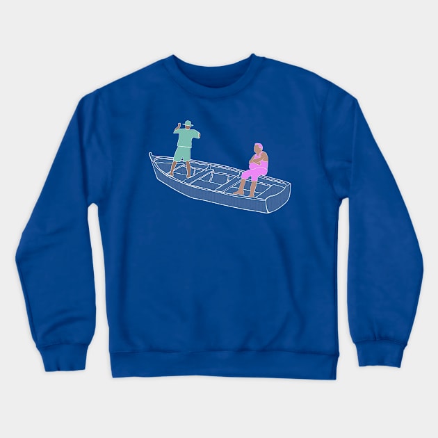 Fishermen on Boat Crewneck Sweatshirt by Design by Maria 